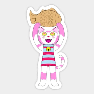 Chibi Cat w/ Taiyaki Cake 2 Sticker